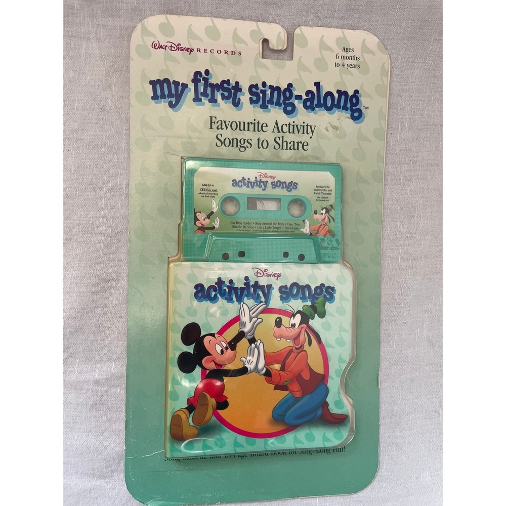 Walt Disney Records My First Sing-Along Activity Songs‎ Cassette Board Book #524